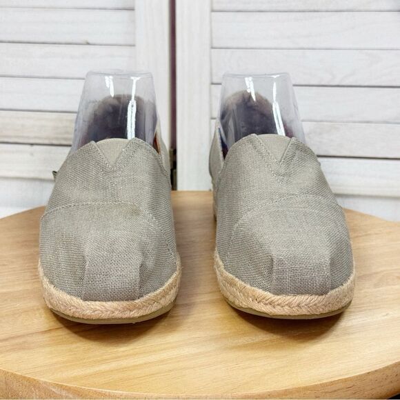 Bobs by Skechers Highlights High Jinx Canvas Wedge Espadrille Shoes Tan 9 - Picture 4 of 11